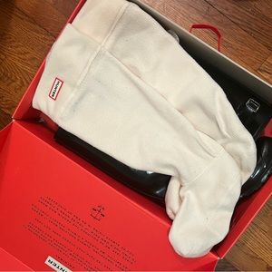 Tall White Hunter Boot Socks.